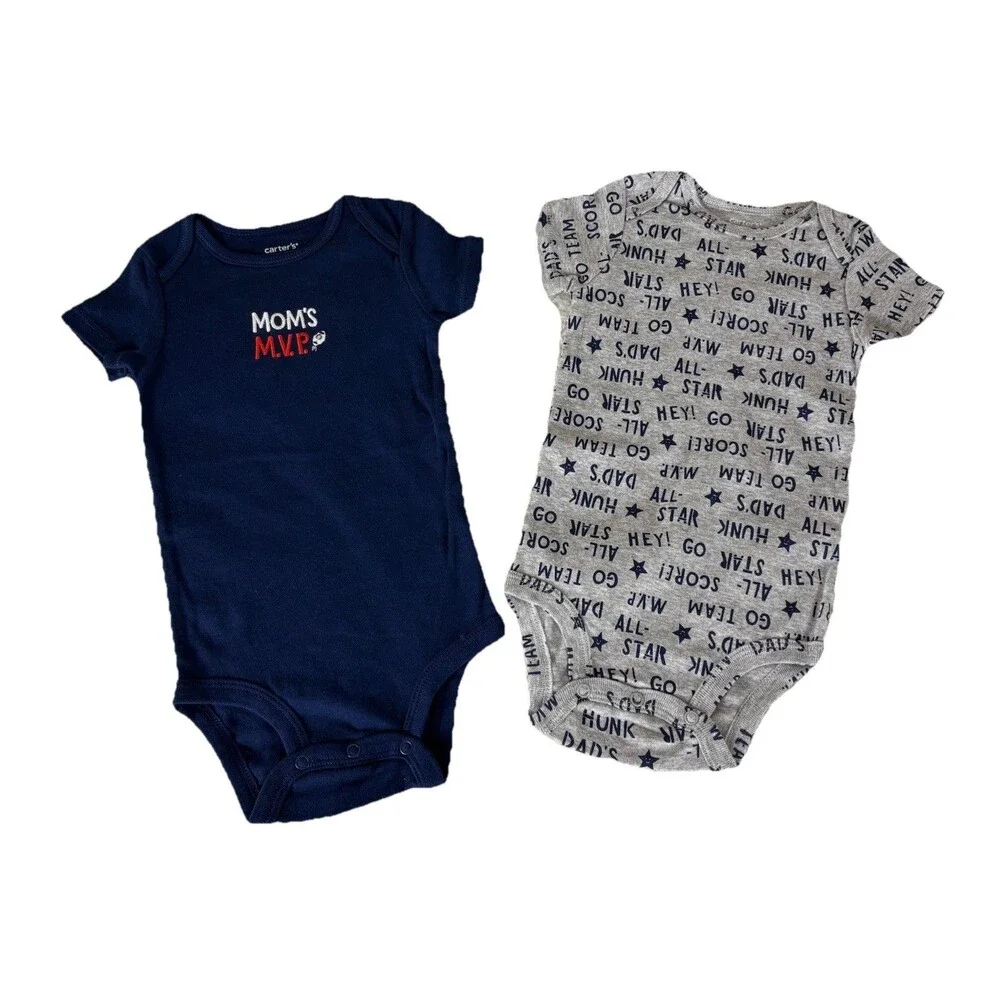 Carter’s Baby Boy Bodysuits 12M Lot of 2 – Cute Sayings